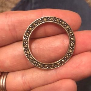 Sterling Silver Marcasite Circle Pendant